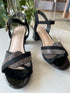 Rhinestone Embedded Open Toe Buckle Straps